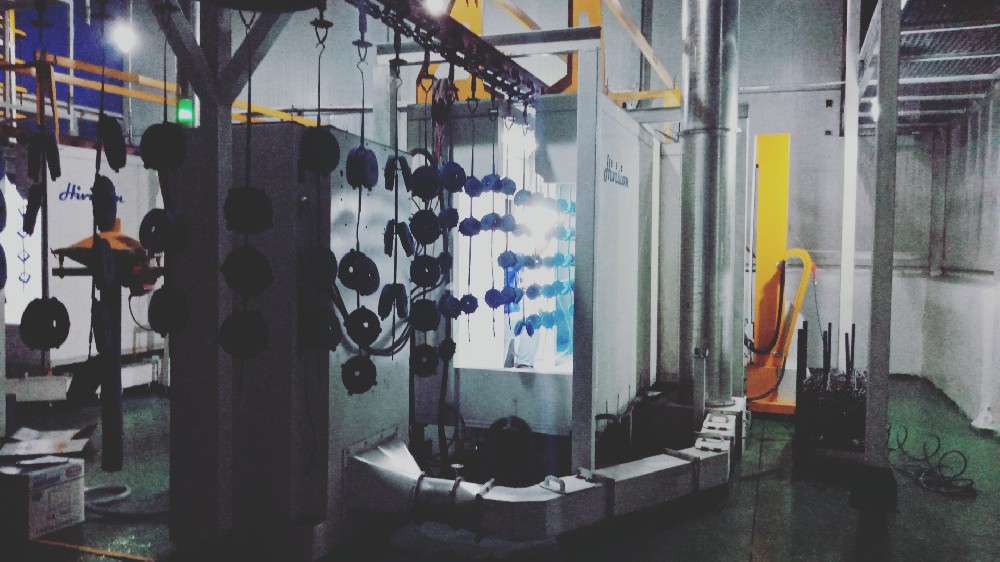 电机外壳自动喷粉房